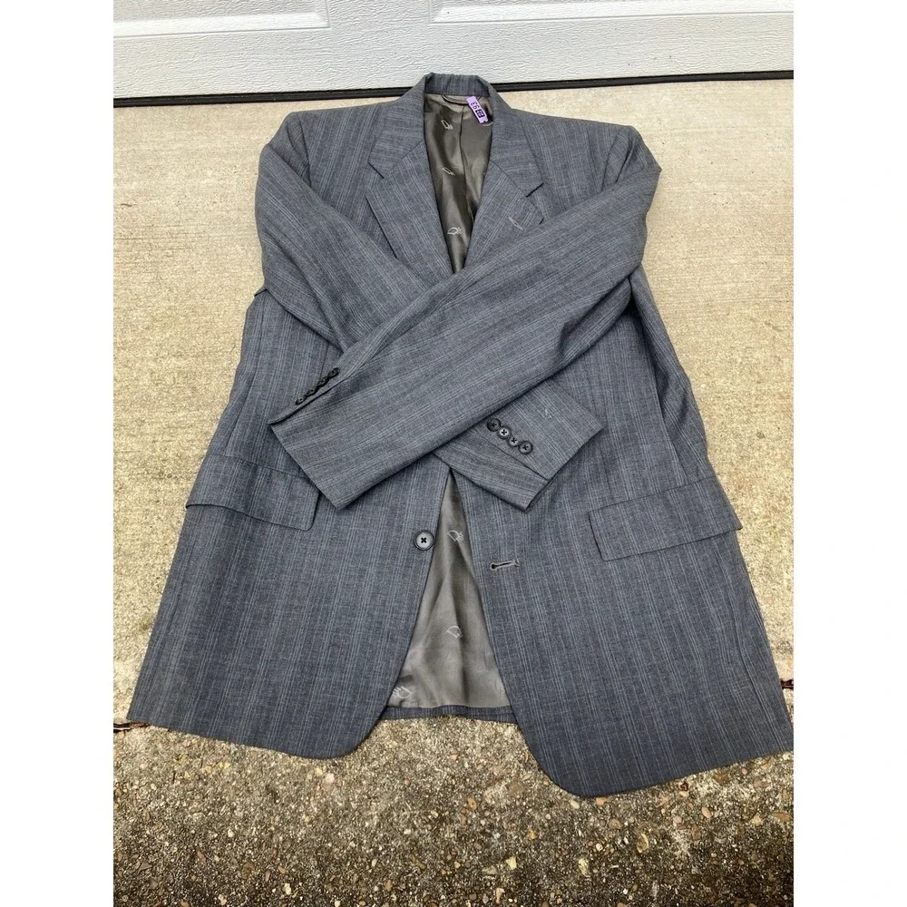Vtg Christian Dior Mens 38R USA Grey Monsieur Blazer Sport Coat Single Breasted